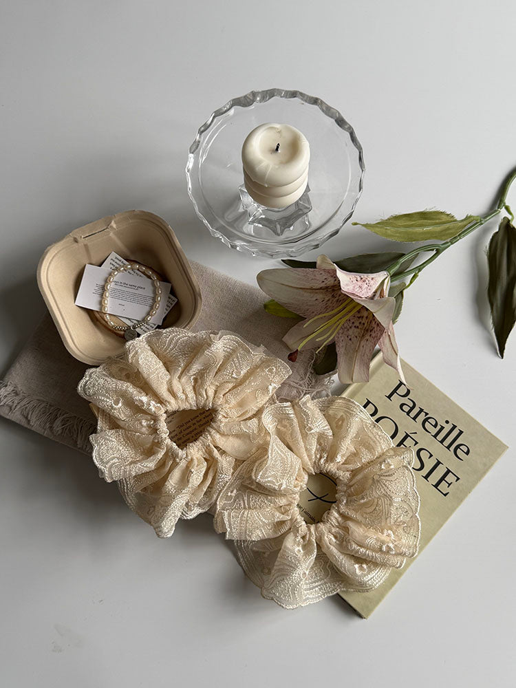 Lace Embroidery Hair Scrunchie