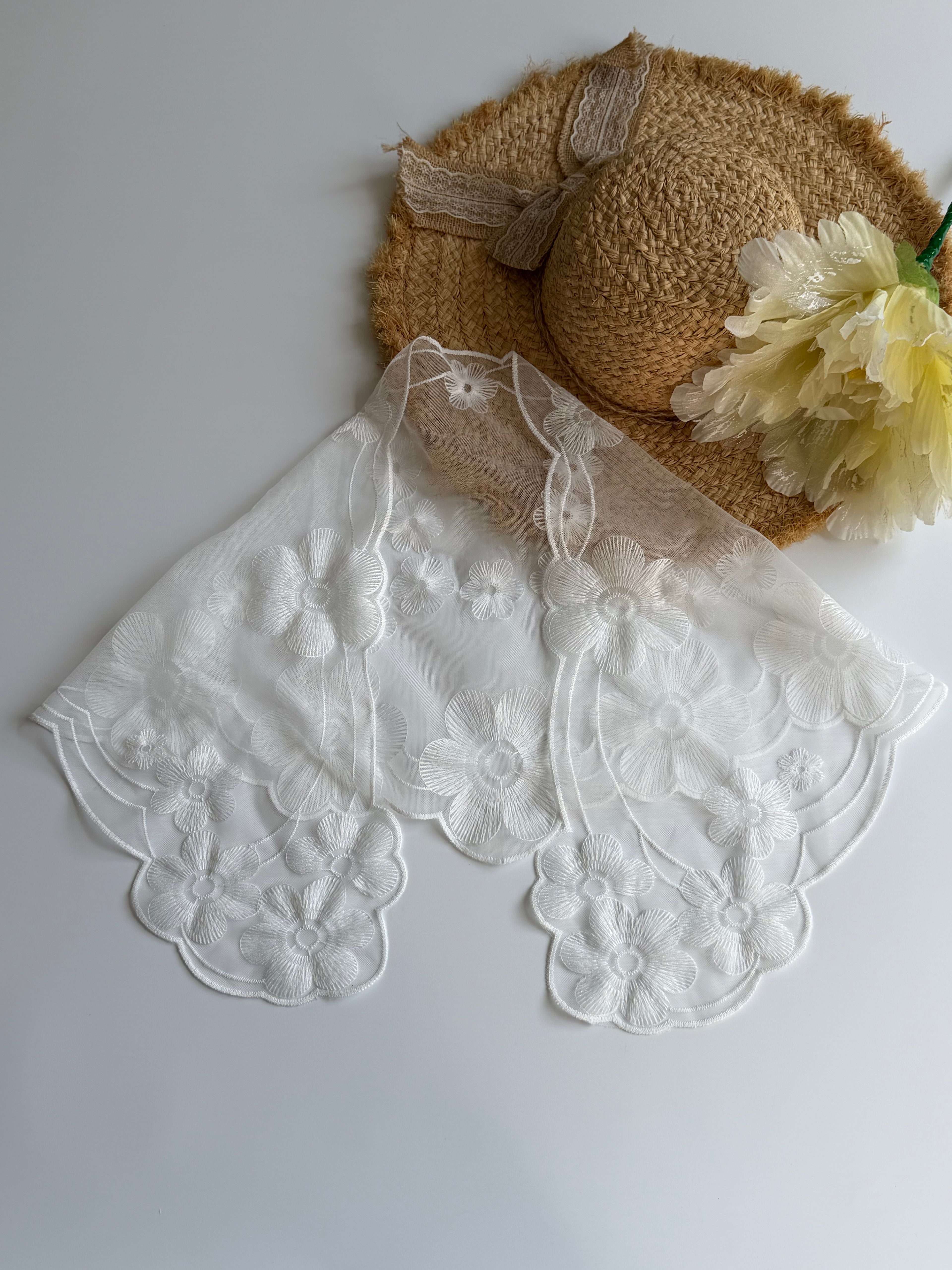 French Countryside Lace Triangle Scarf