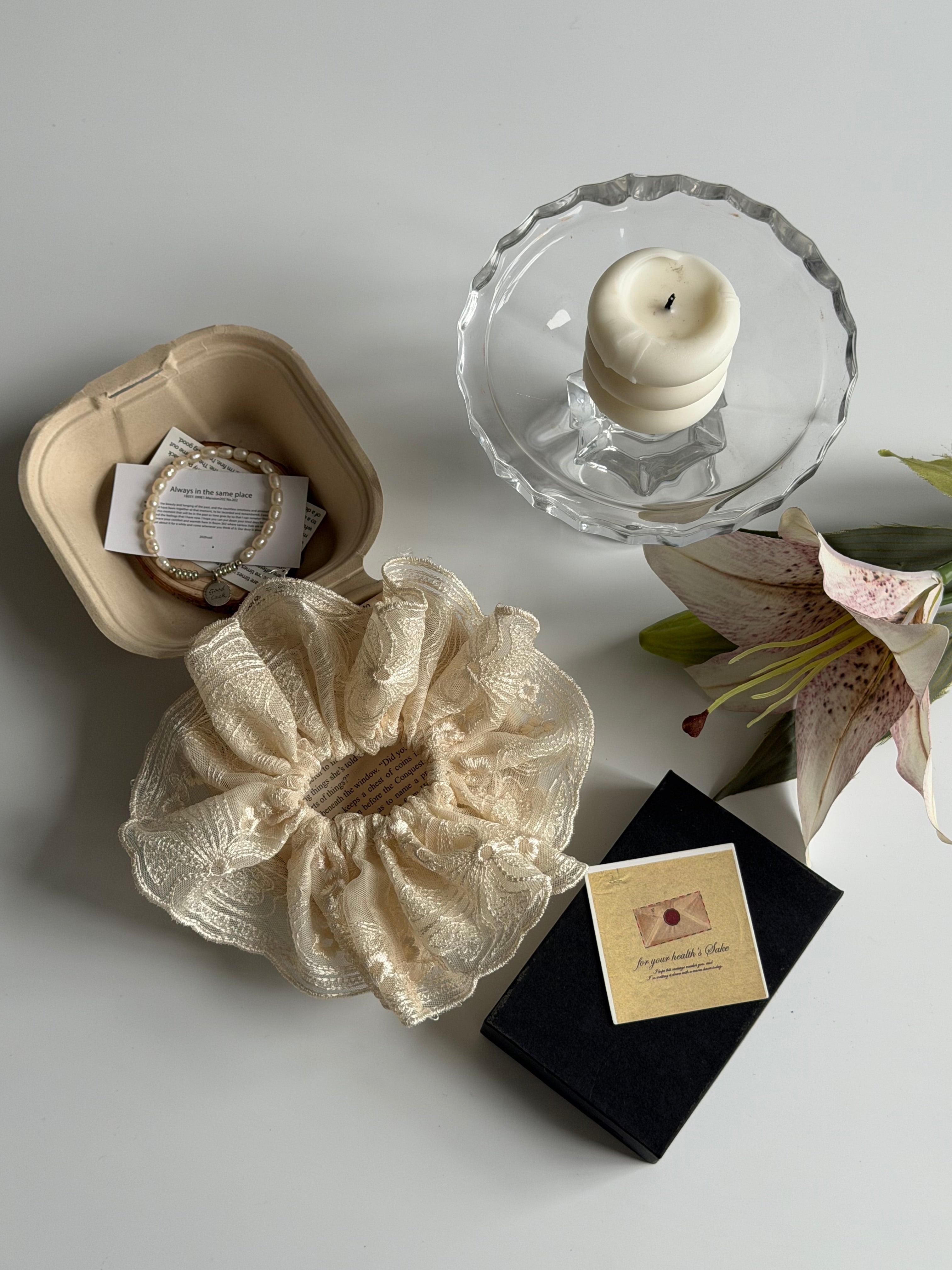 Lace Embroidery Hair Scrunchie